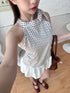 Halter Neck Design Polka Dot Tops